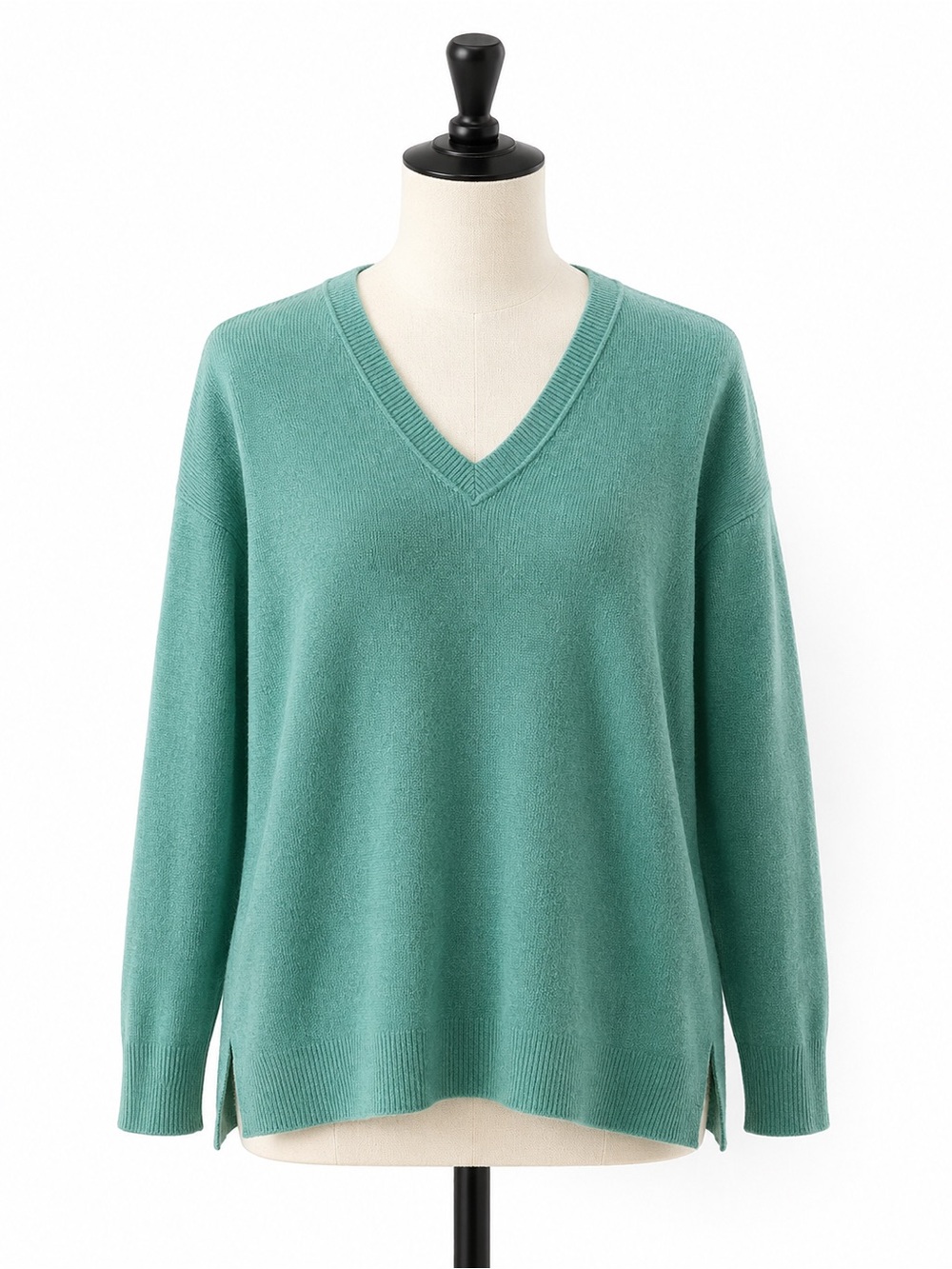 debut Teal V-Neck Lightweight Knit Sweater, Size M/L